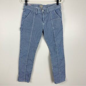 True Religion Womens Pants 29 Audrey Mid Rise Slim Relaxed Pinstripe Cargo